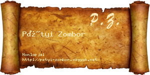 Pétyi Zombor névjegykártya